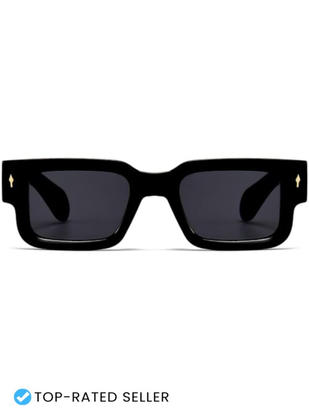 Thick Frame Rectangle Sunglasses 90s Vintage UV400